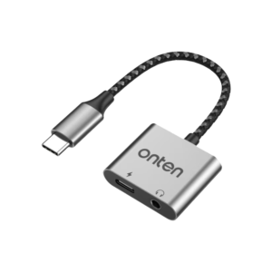 Splitter USB Type C ke Audio Jack 3.5mm & USB C PD Fast Charging | Support Musik, Telepon & Mikrofon OTN289