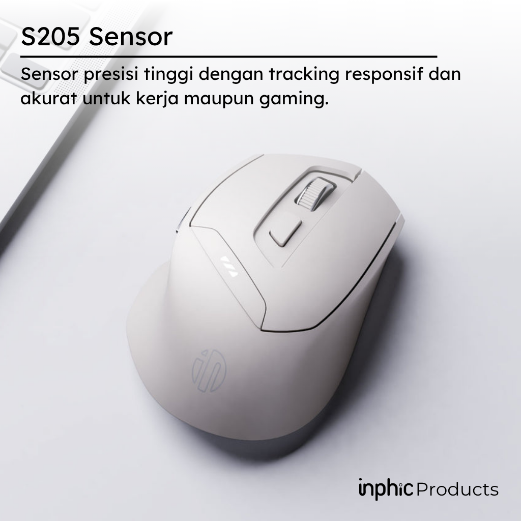 DR V2 Mouse Gaming Wireless Tri-Mode Silent S205 12000 DPI 1000Hz Rechargeable INPHIC - Image 2