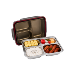 Kotak Makan Stainless Steel SUS304 Food Grade Lunch Box 4 Sekat Kedap Udara SUBRON