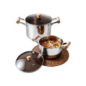 Panci Sup Stainless Steel Premium Soup Pot 18cm 20cm 22cm 24cm Tutup Kaca SUBRON