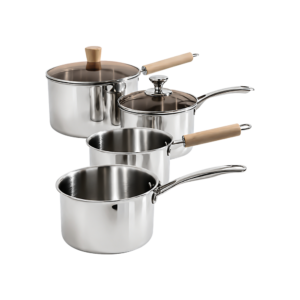 Panci Susu Stainless Steel Premium Milk Pot MPASI 14cm 16cm 18cm Tutup Kaca SUBRON