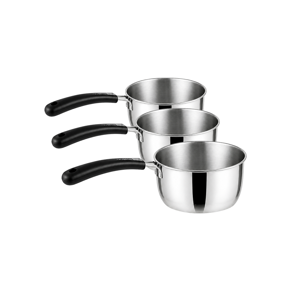 Panci Susu Stainless Steel Set 3pcs 14cm 16cm 18cm Milk Pot Panci Kecil Serbaguna SUBRON