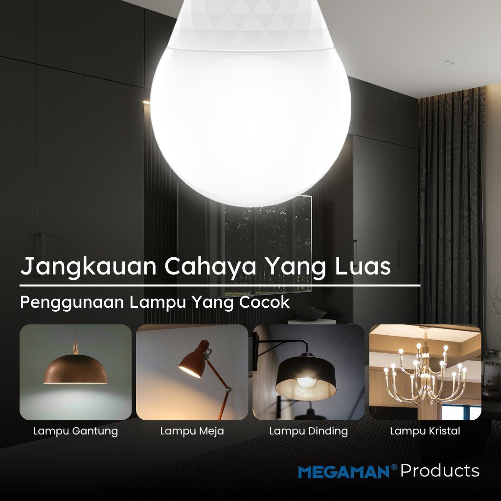 Lampu LED Sensor Otomatis E27 9W 12W 15W 18W 6500K Lampu Siang Malam MEGAMAN - Image 2