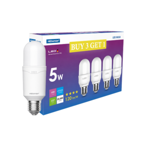 Paket 4 Pcs Lampu LED Stick P-Bulb E27 5W 9W 12W 15W 6500K Garansi 2 Tahun MEGAMAN