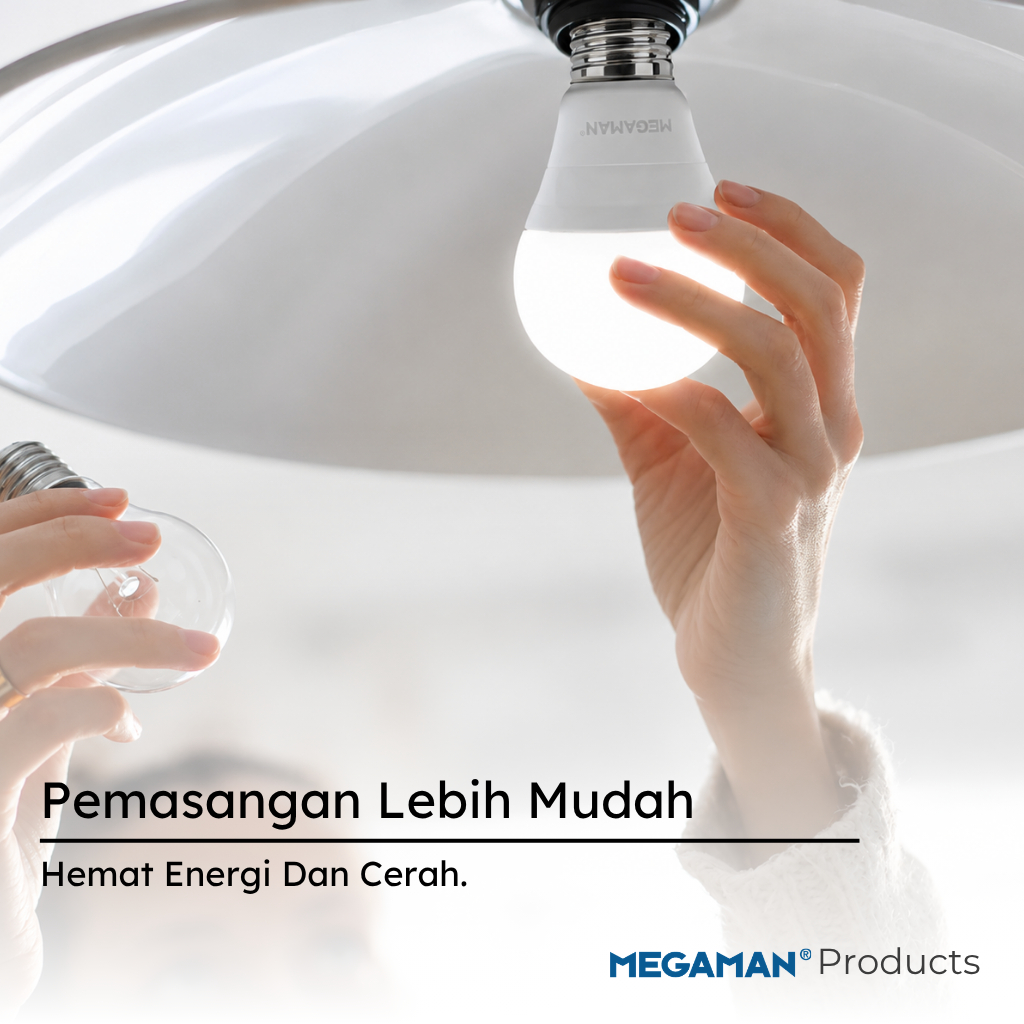 Lampu LED Sensor Otomatis E27 9W 12W 15W 18W 6500K Lampu Siang Malam MEGAMAN - Image 3